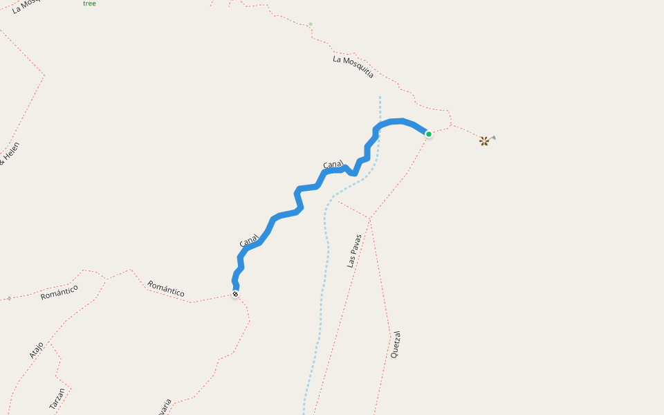 Canal walking route map in El Arenal