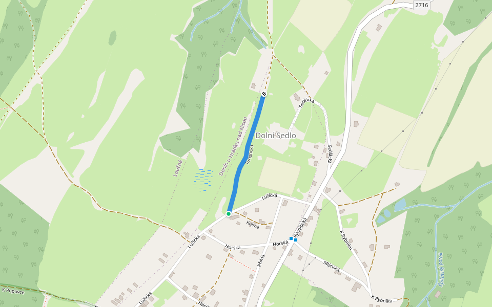 Turistická walking route map in Hrádek nad Nisou