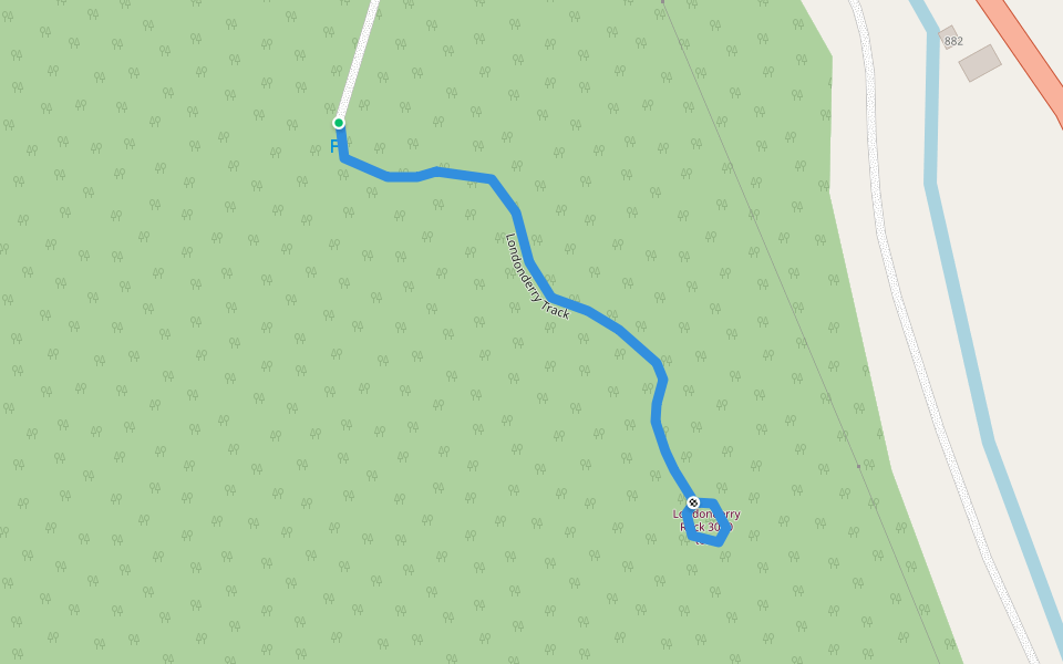 Londonderry Track walking route map in Dillmanstown