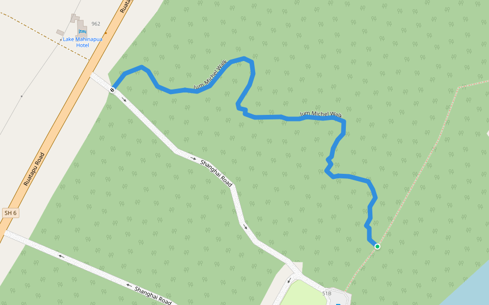 Jum Michel Walk walking route map in Ruatapu