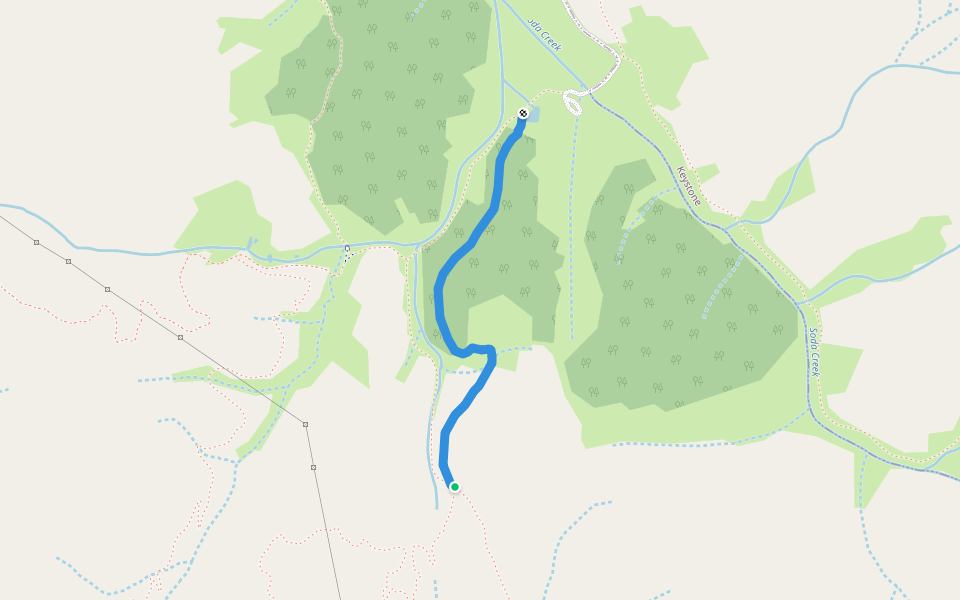 Hay Trail walking route map in Keystone