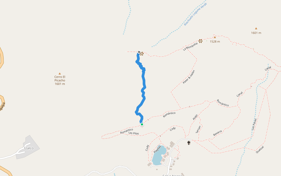 Fountain of Youth walking route map in El Arenal