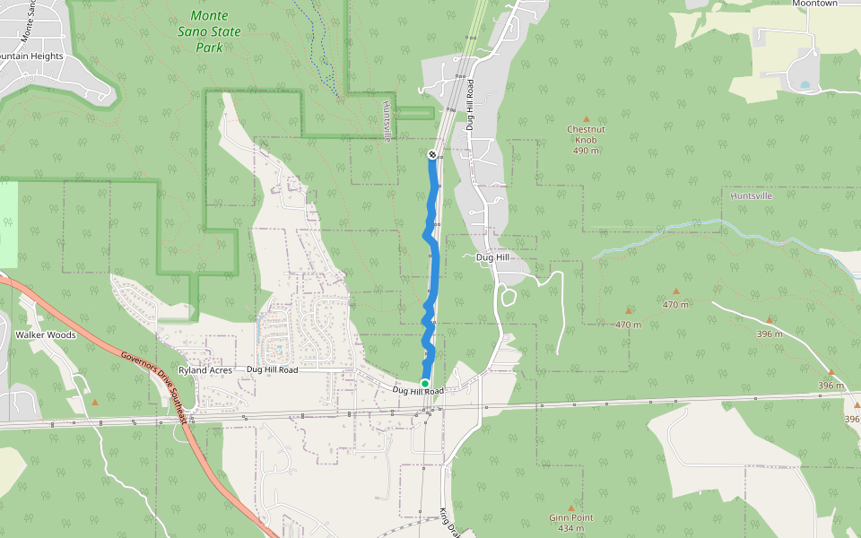 Powerline Trail walking route map in Brownsboro