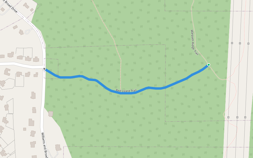 Red Lizard Trail walking route map in Brownsboro