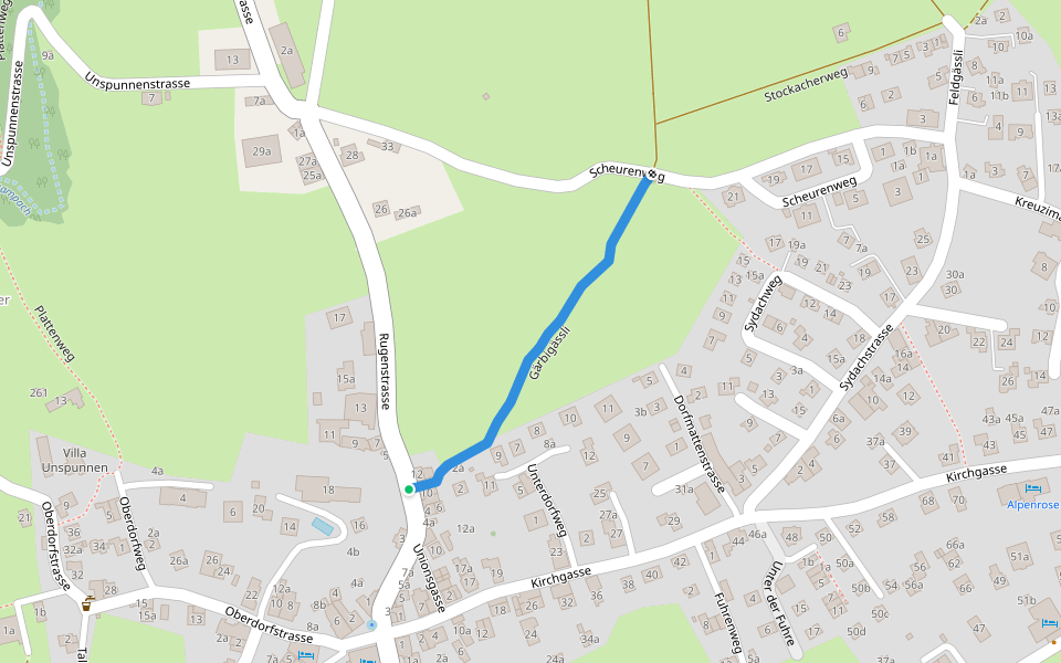 Gärbigässli walking route map in Wilderswil