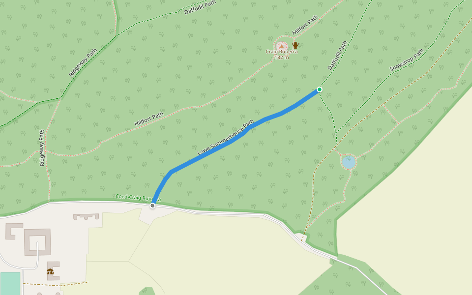 Lowe Summerhouse Path walking route map in Lower Machen