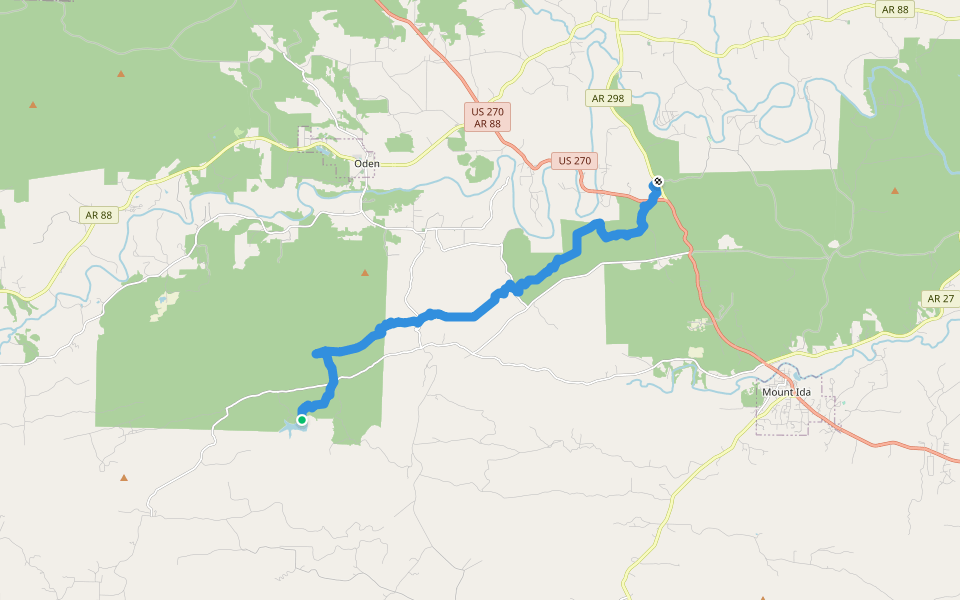 Womble Trail walking route map in Mount Ida