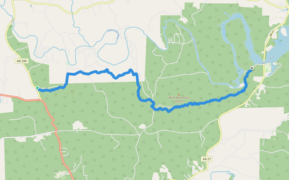 Womble Trail walking route map in Mount Ida