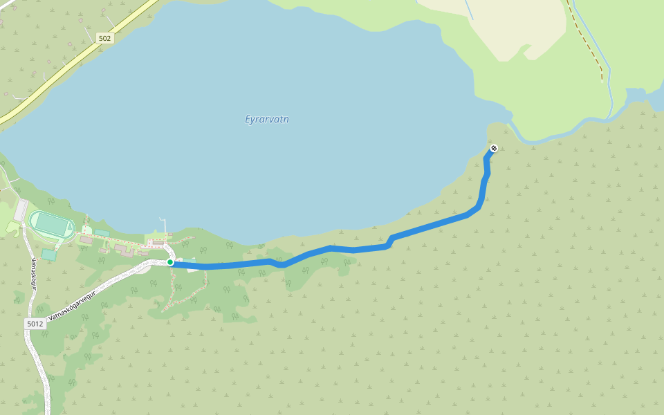 Oddakotsstígur walking route map in Geitaberg