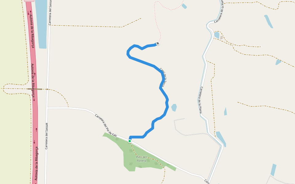 Camí de la Serra walking route map in Alguaire