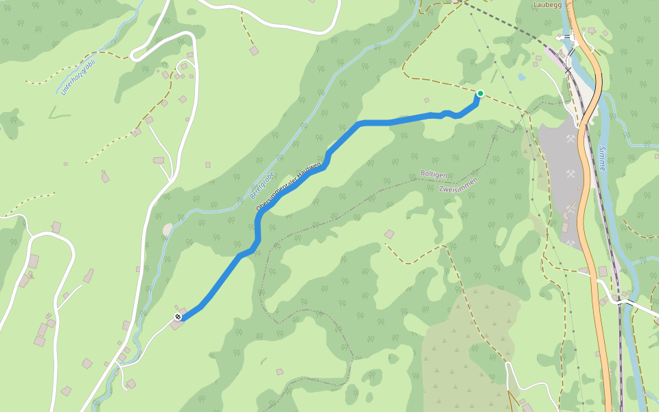 Obersimmentaler Hausweg walking route map in Zweisimmen