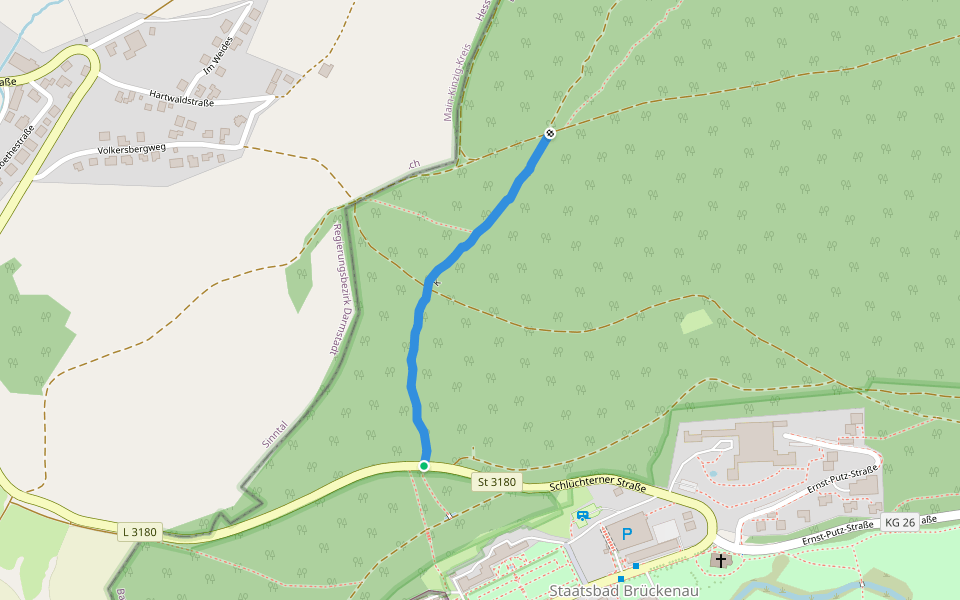 K walking route map in Bad Brückenau