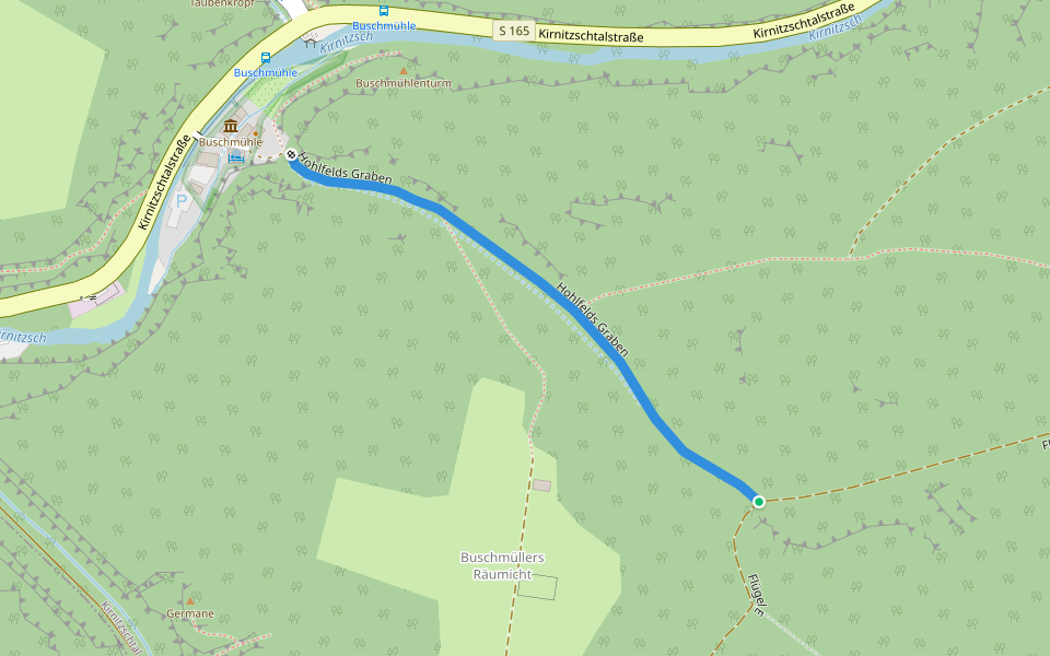 Hohlfelds Graben walking route map in Sebnitz