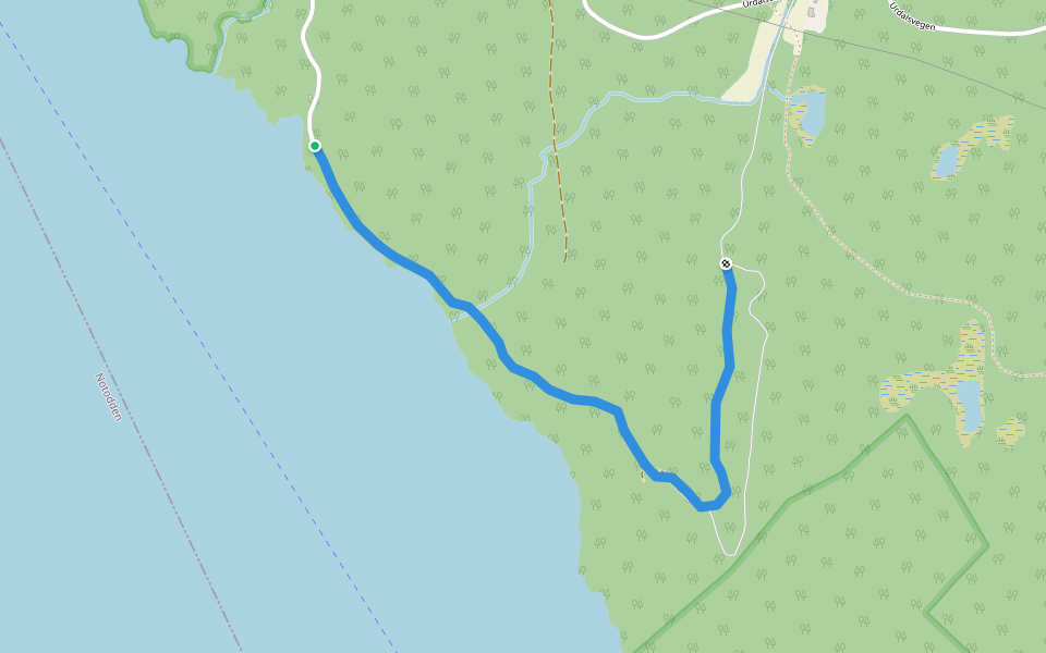 Barlindokkstigen walking route map in Rudsgrendi