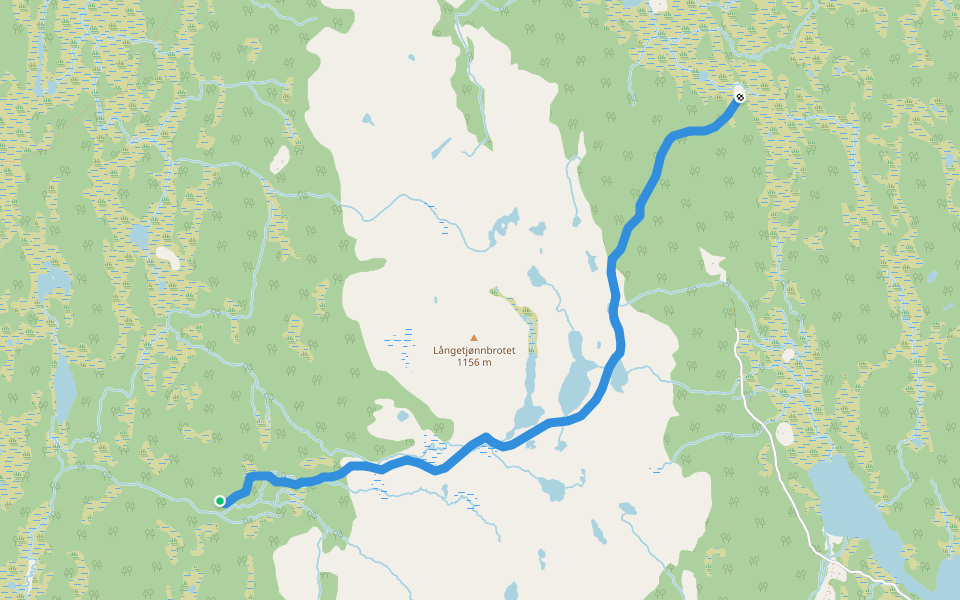 Brattelivegen walking route map in Austbygdi