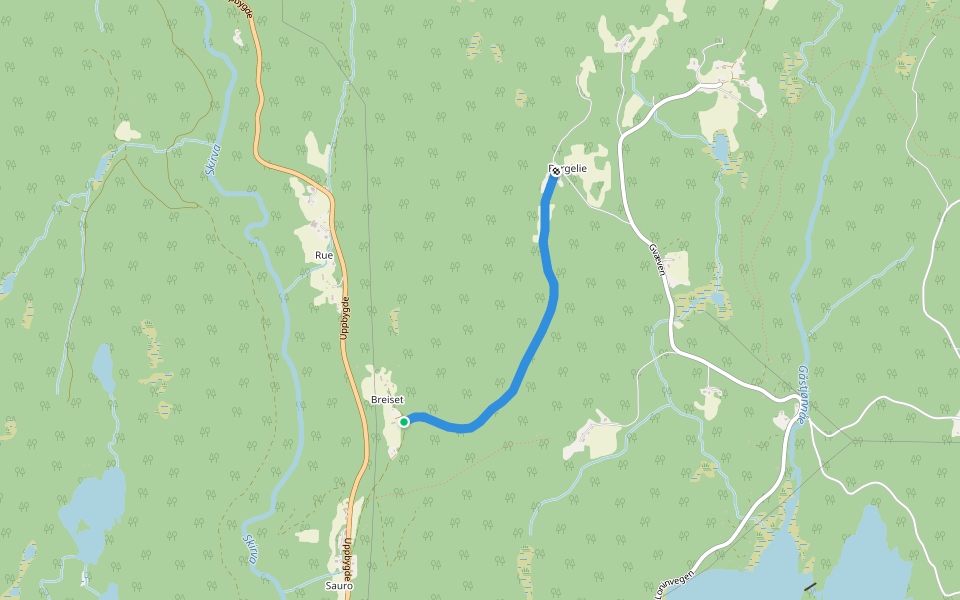 Brattestig walking route map in Hovin