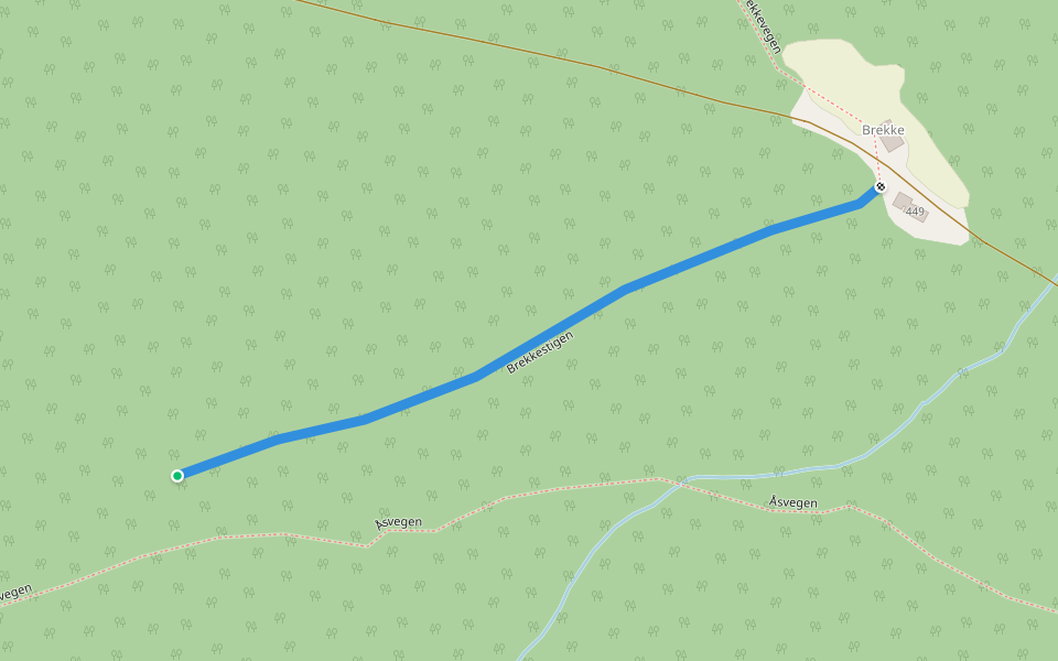 Brekkestigen walking route map in Atrå