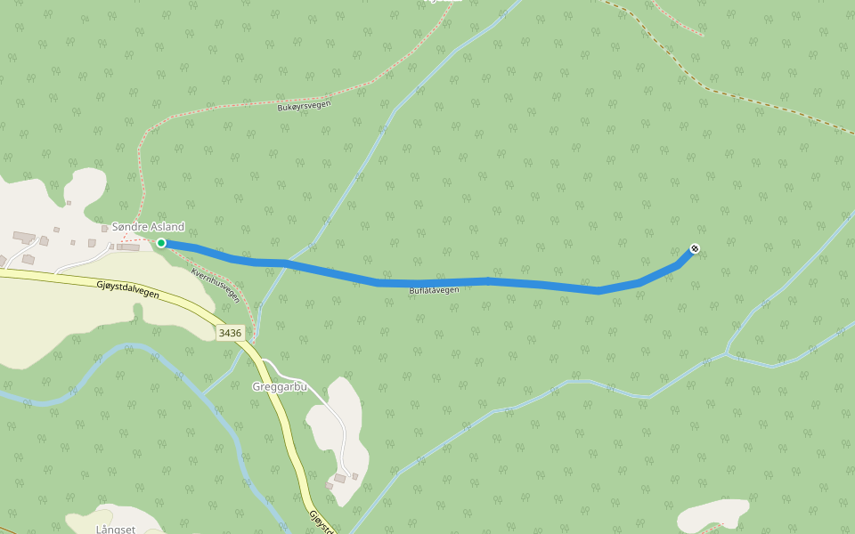 Buflåtåvegen walking route map in Atrå