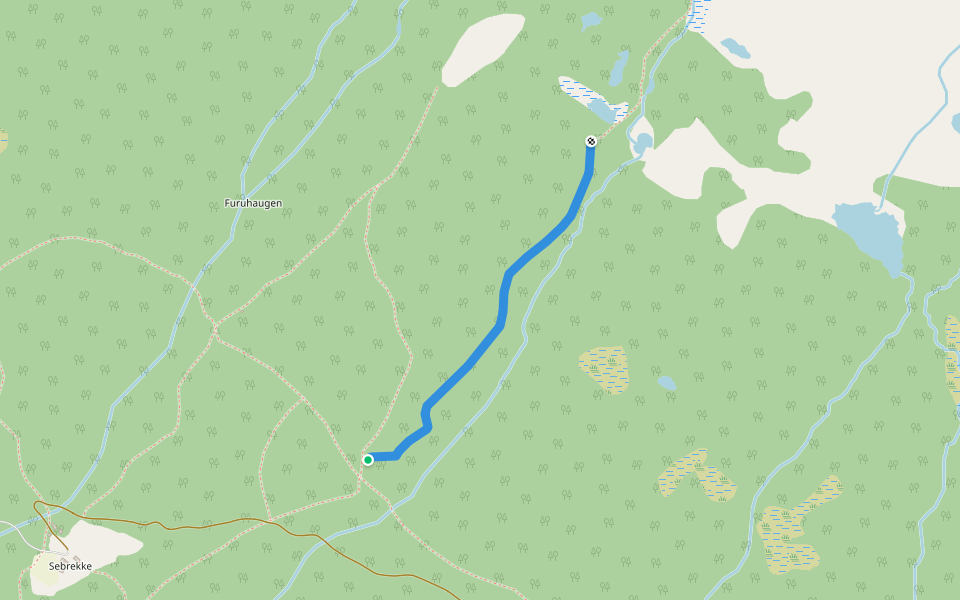 Gvamsvegen, Traktorvegen walking route map in Maarem