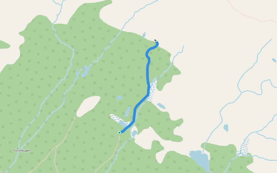 Gvamsvegen walking route map in Maarem