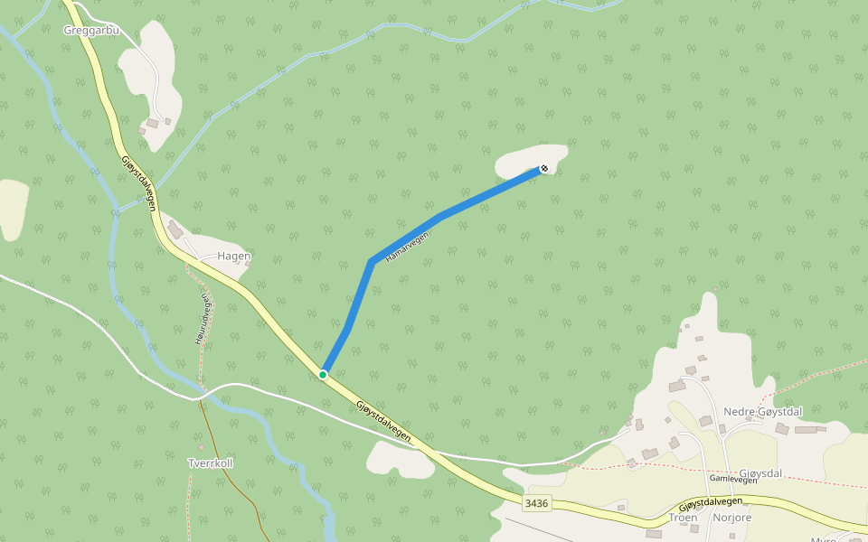 Håmårvegen walking route map in Atrå