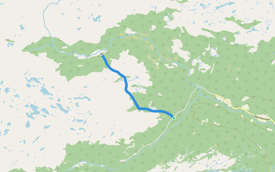 Kalddalsvegen walking route map in Atrå