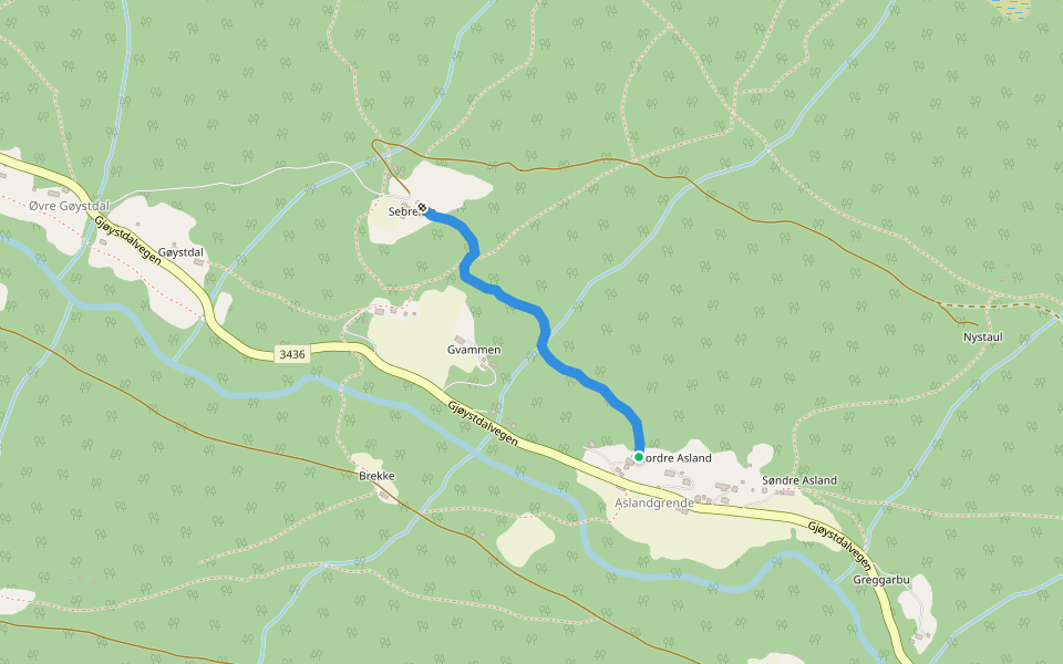 Lutegranvegen walking route map in Atrå
