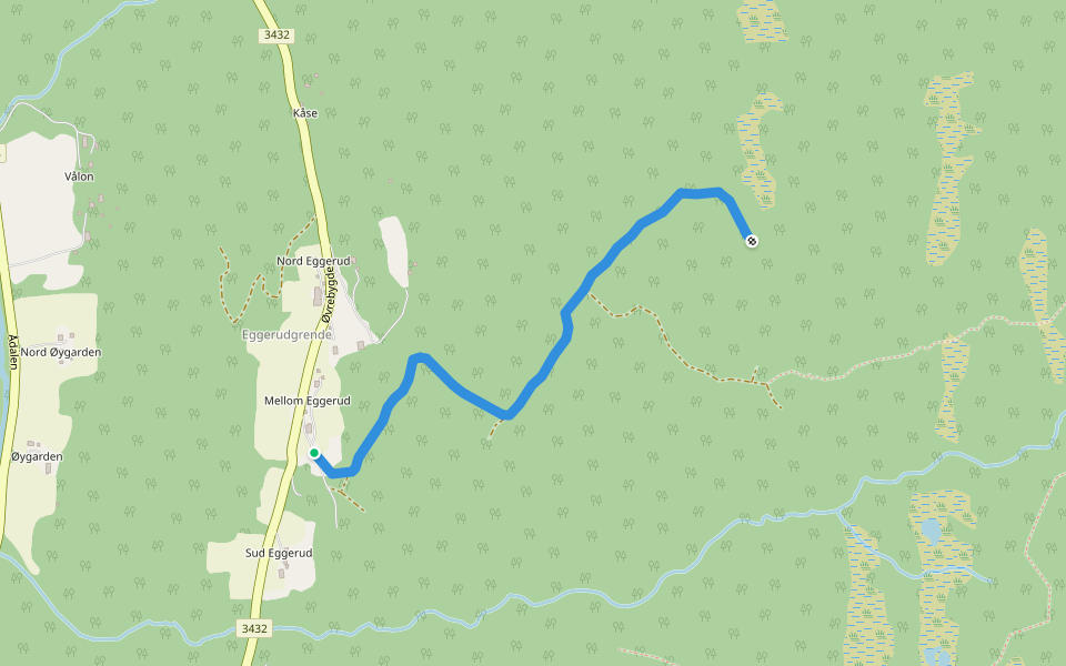 Timmervegen walking route map in Austbygdi