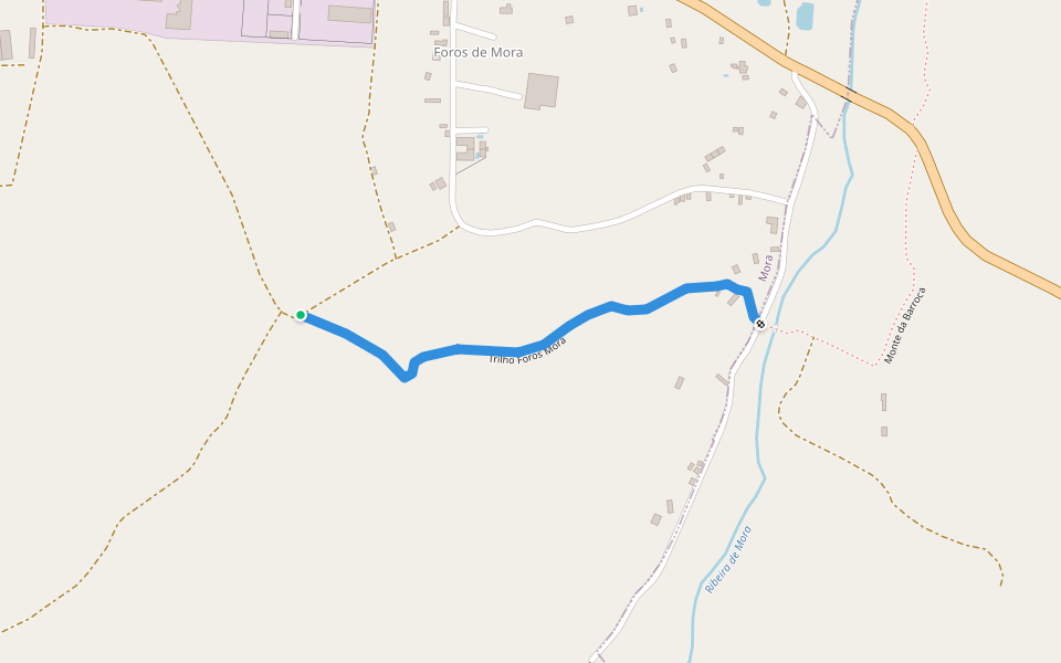 Trilho Foros Mora walking route map in Mora