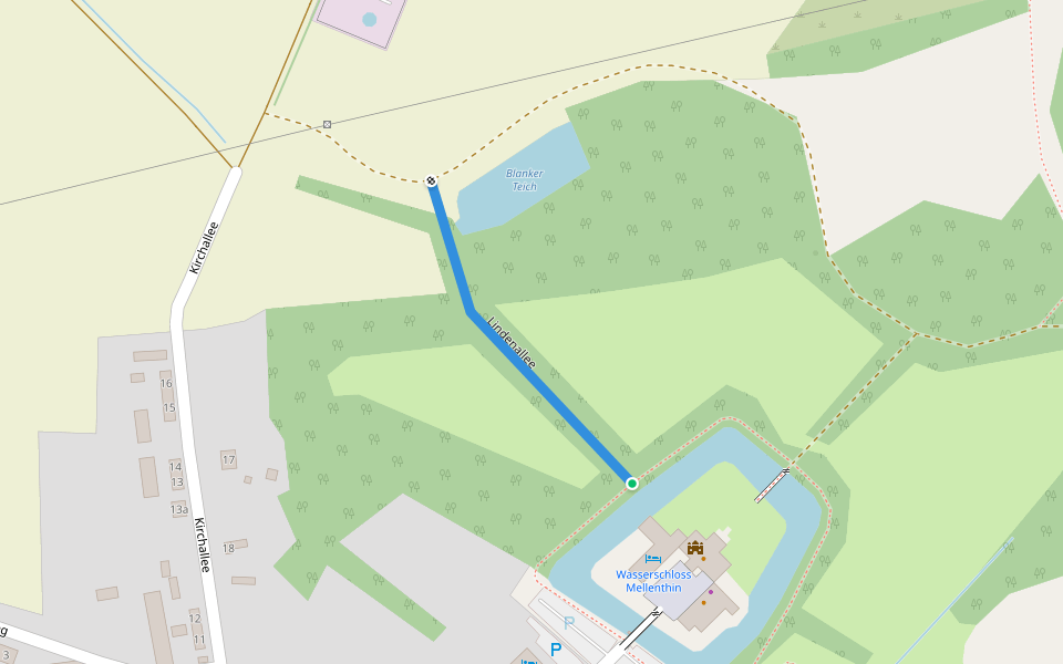 Lindenallee walking route map in Mellenthin