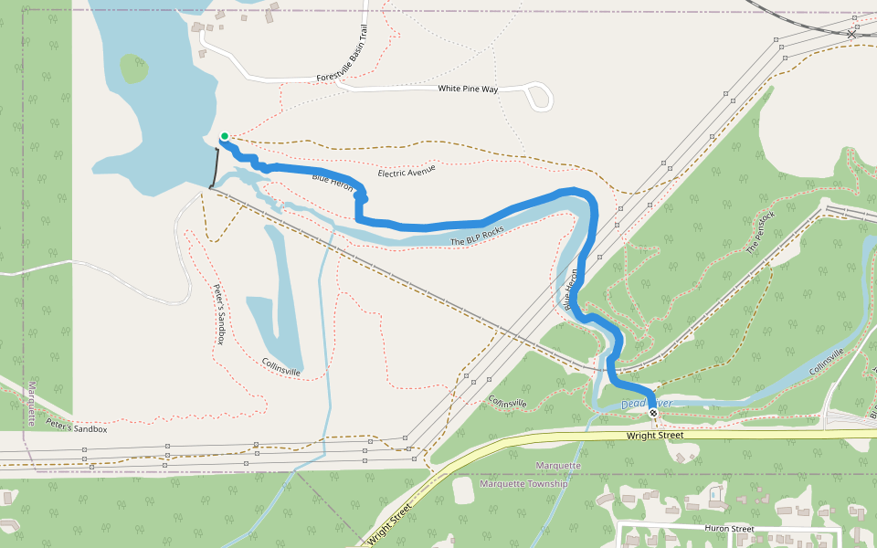 Blue Heron walking route map in Marquette