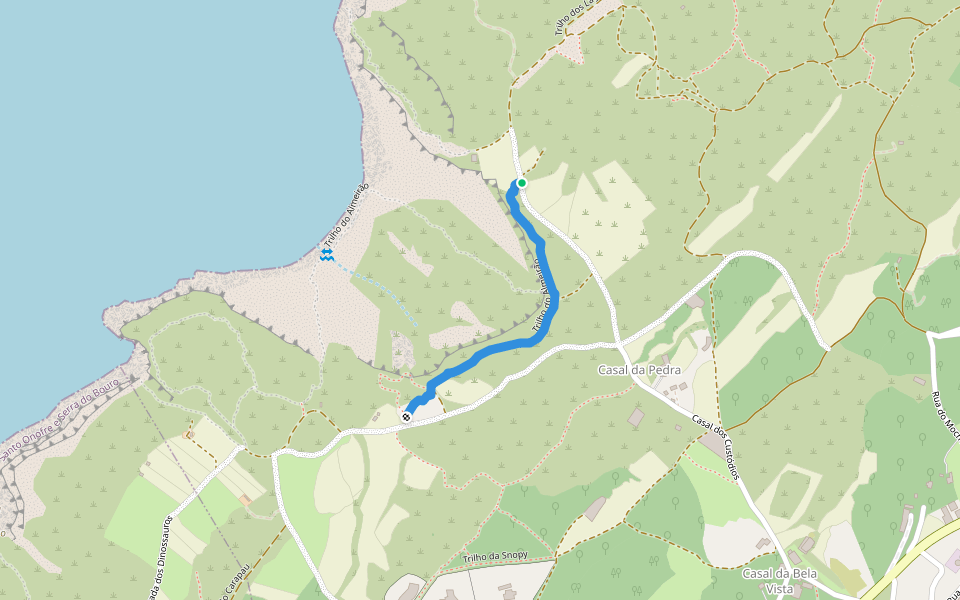 Trilhos do Almeirão walking route map in Salir do Porto