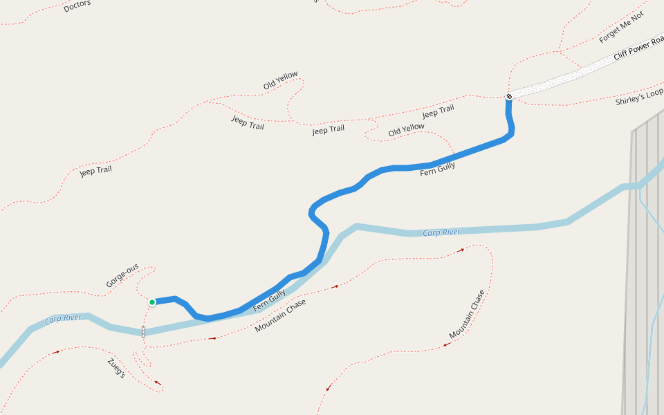 Fern Gully walking route map in Marquette
