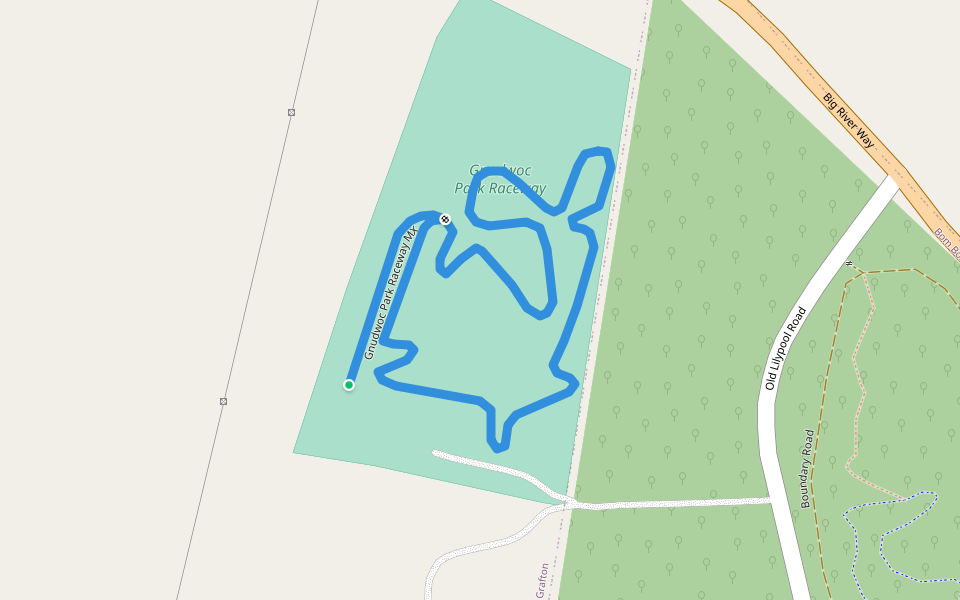 Gnudwoc Park Raceway MX walking route map in South Grafton