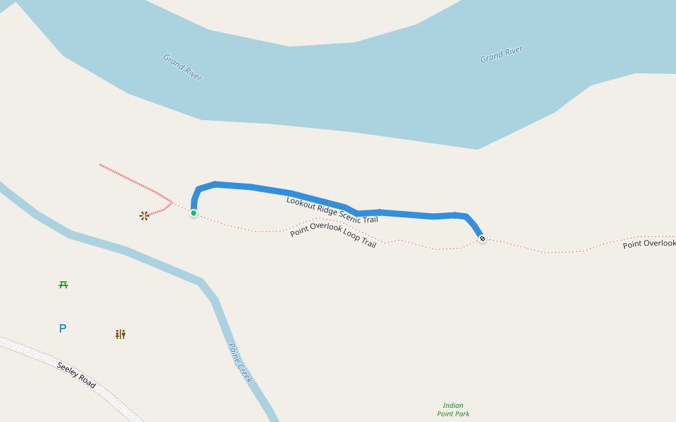 Lookout Ridge Scenic Trail walking route map in Painesville