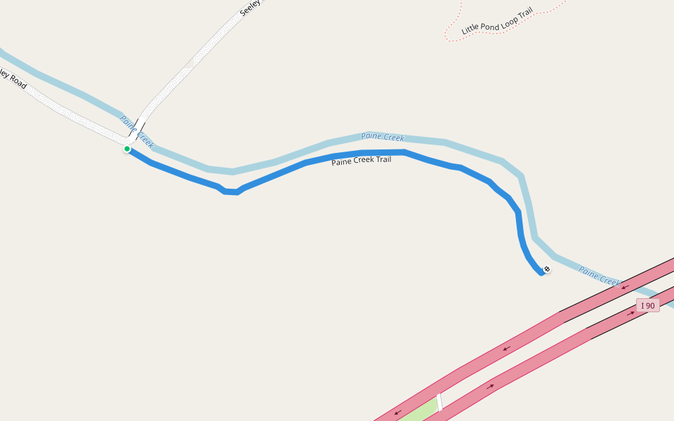 Paine Creek Trail walking route map in Painesville