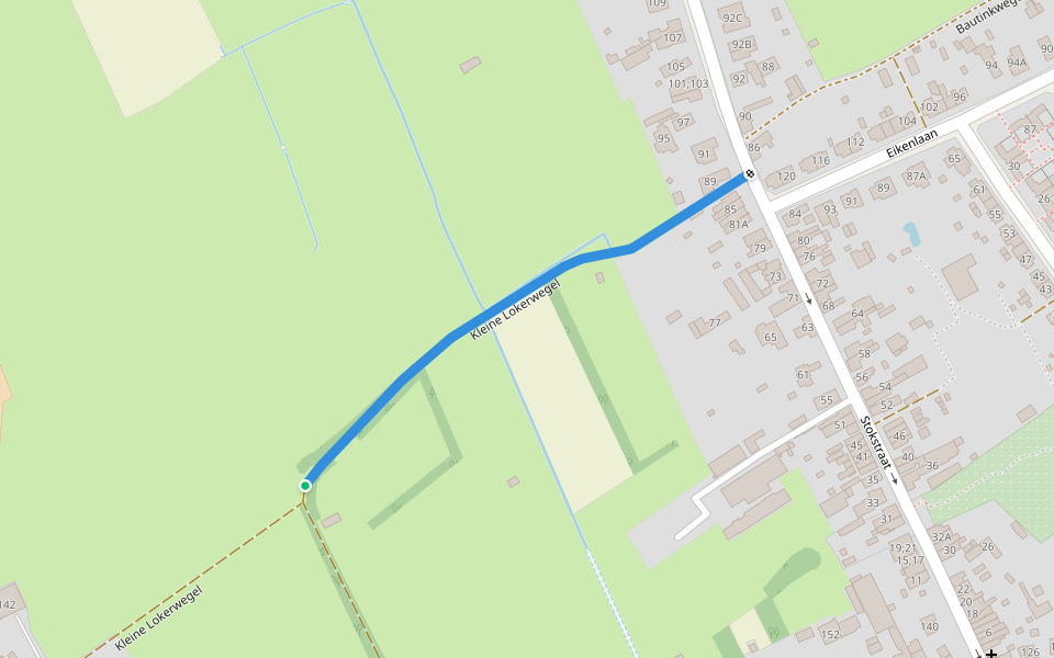Kleine Lokerwegel walking route map in Zele