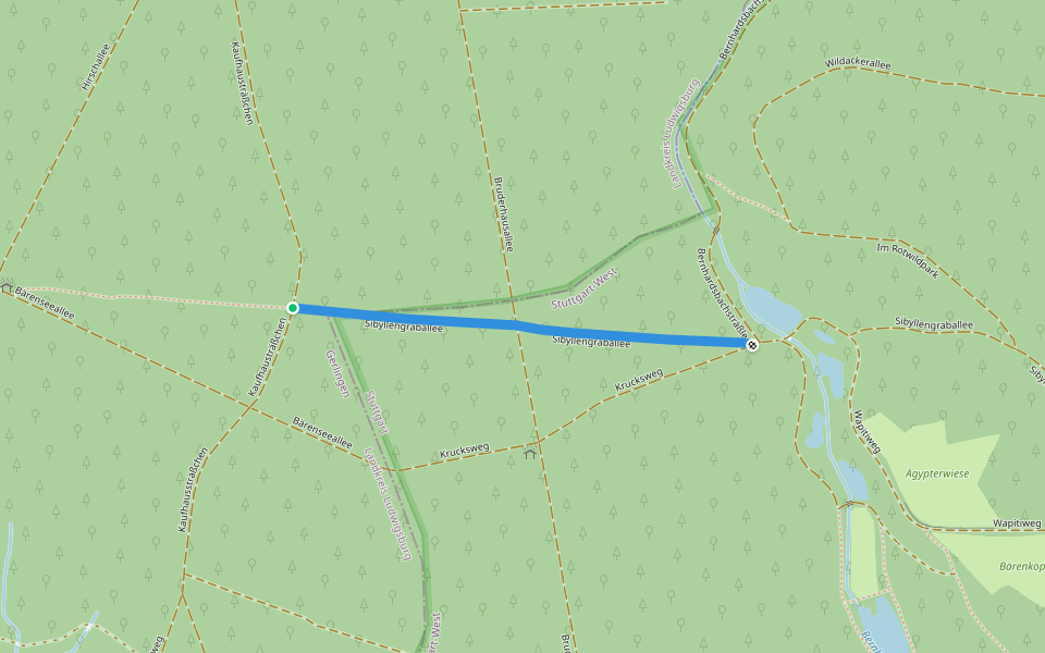 Sibyllengraballee walking route map in Gerlingen