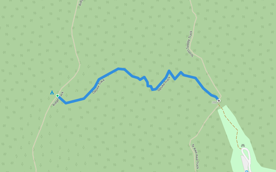 Opuke Track walking route map in Mount Hutt