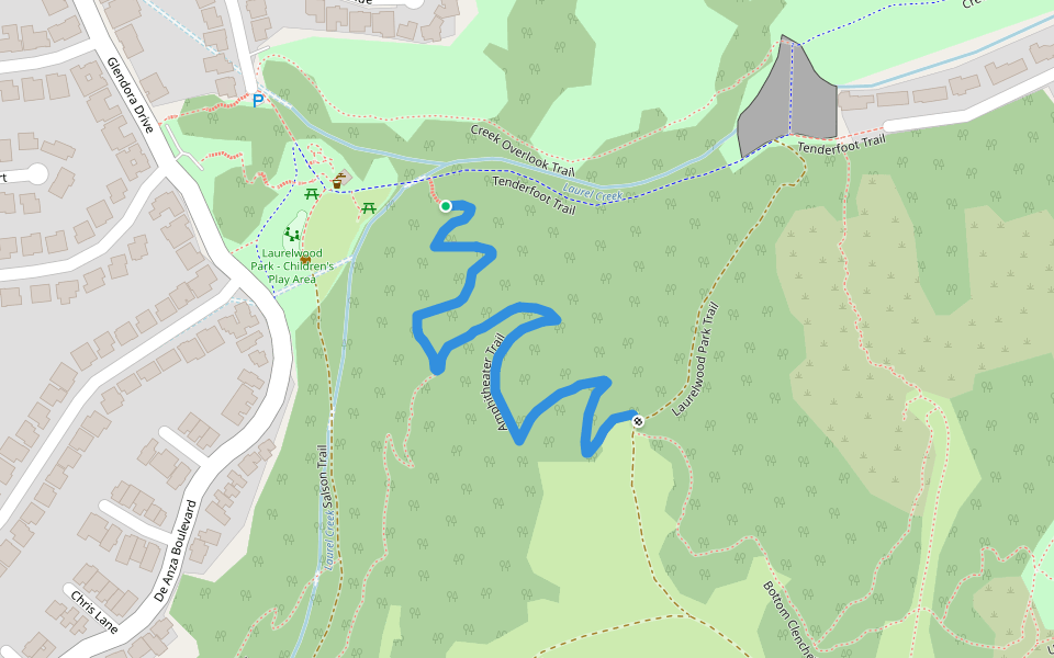 Amphitheater Trail walking route map in San Mateo