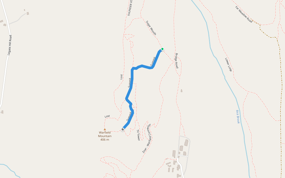 Summit walking route map in Charlemont