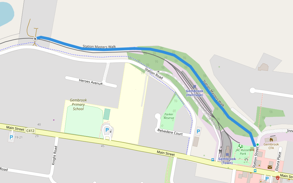 Station Masters Walk walking route map in Gembrook