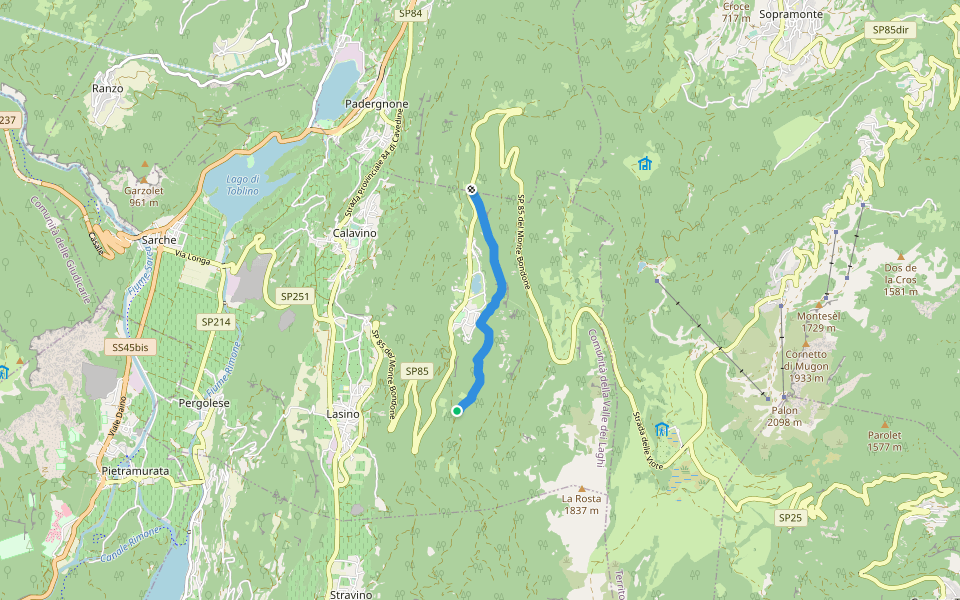 Senter de le Mule walking route map in Lagolo