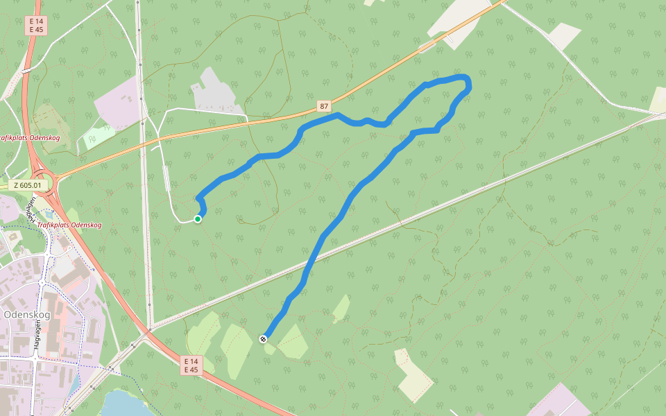 Älgfångstleden walking route map in Östersund