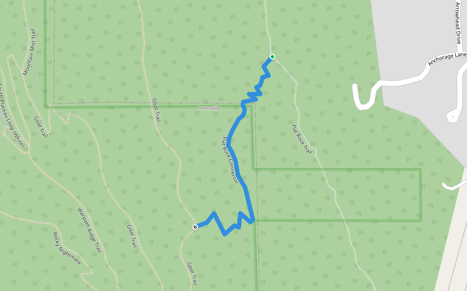 Flat Rock Connector walking route map in Brownsboro