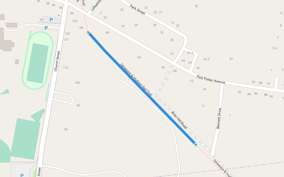 former D&H spur to Norton Sealants, Evergreen Slate , Johnson Fuel torn up 1986 walking route map in Granville