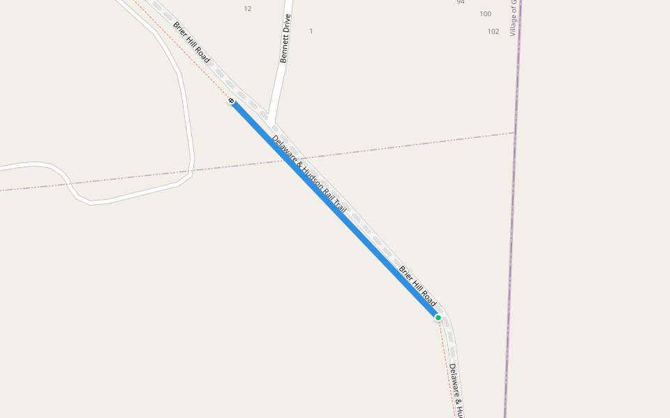 former D&H spur to slate mill, gone by 1950 walking route map in Pawlet