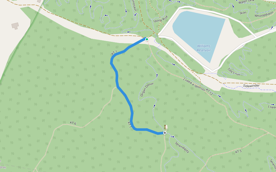 KT 1 walking route map in Stony Rise