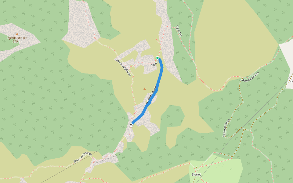 Skjørestadfjellet walking route map in Dale