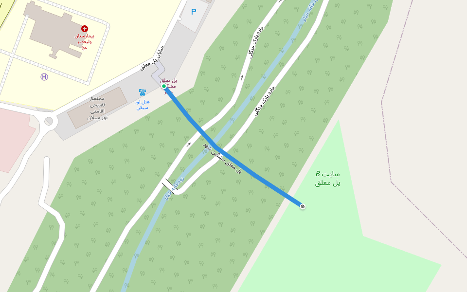 پل معلق مشگین شهر walking route map in مشگين شهر